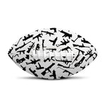 Black And White Guns Pattern Print Rugby Ball
