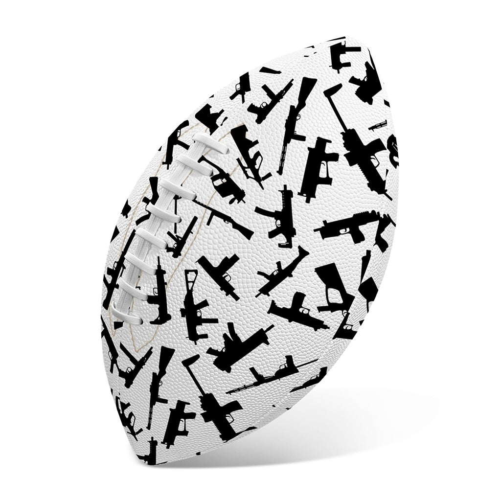 Black And White Guns Pattern Print Rugby Ball