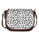 Black And White Guns Pattern Print Saddle Bag