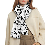 Black And White Guns Pattern Print Scarf