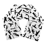 Black And White Guns Pattern Print Scarf