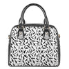 Black And White Guns Pattern Print Shoulder Handbag