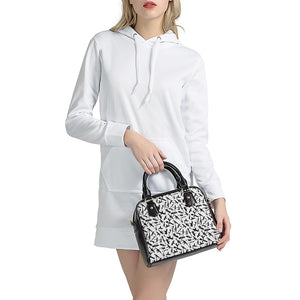 Black And White Guns Pattern Print Shoulder Handbag