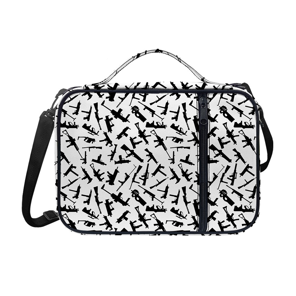 Black And White Guns Pattern Print Shoulder Strap Bible Bag