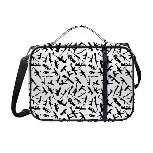 Black And White Guns Pattern Print Shoulder Strap Bible Bag