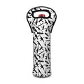 Black And White Guns Pattern Print Single Neoprene Wine Tote