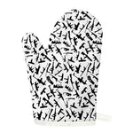 Black And White Guns Pattern Print Single Oven Mitt