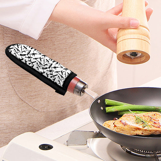 Black And White Guns Pattern Print Skillet Handle Cover