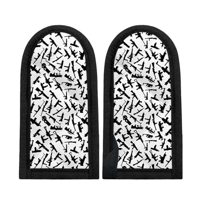 Black And White Guns Pattern Print Skillet Handle Cover