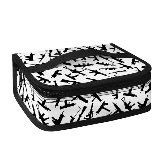 Black And White Guns Pattern Print Small Lunch Bag