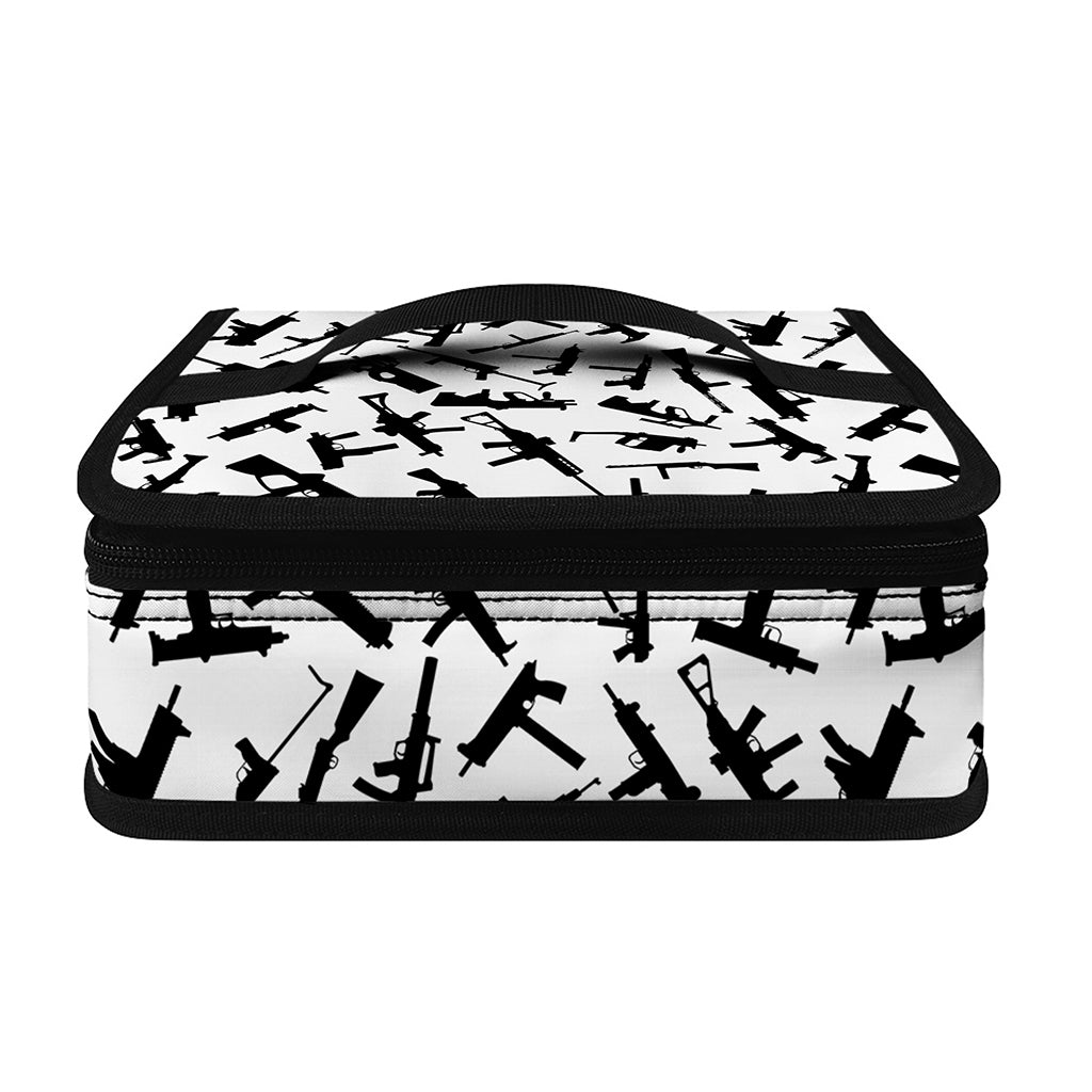 Black And White Guns Pattern Print Small Lunch Bag