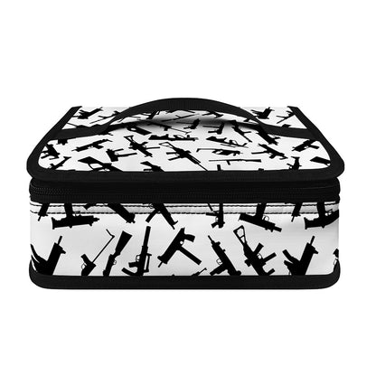 Black And White Guns Pattern Print Small Lunch Bag