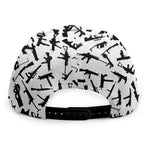 Black And White Guns Pattern Print Snapback Cap