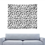 Black And White Guns Pattern Print Tapestry