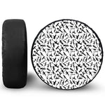 Black And White Guns Pattern Print Tire Cover