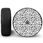Black And White Guns Pattern Print Tire Cover With Camera Hole