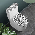Black And White Guns Pattern Print Toilet Lid And Tank Cover Set