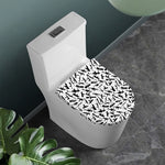 Black And White Guns Pattern Print Toilet Lid Cover