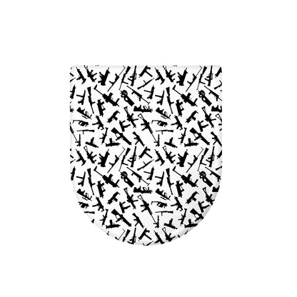 Black And White Guns Pattern Print Toilet Lid Cover