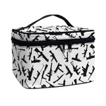 Black And White Guns Pattern Print Travel Makeup Bag