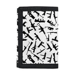 Black And White Guns Pattern Print Trifold Wallet