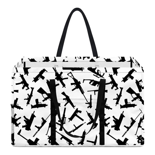 Black And White Guns Pattern Print Utility Tote Bag