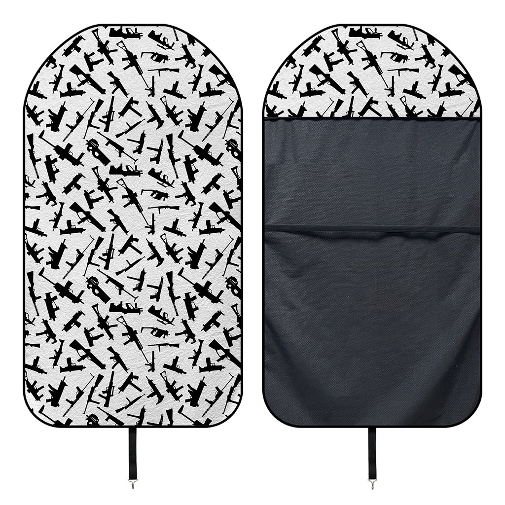 Black And White Guns Pattern Print Waterproof Car Seat Cover