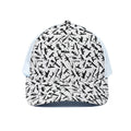 Black And White Guns Pattern Print White Mesh Trucker Hat