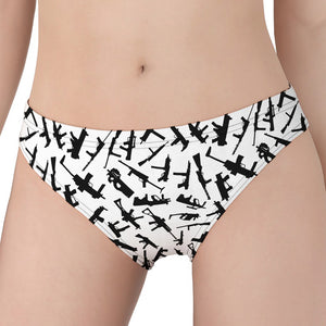 Black And White Guns Pattern Print Women's Panties