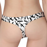 Black And White Guns Pattern Print Women's Thong