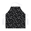 Black And White Halloween Bat Print Adjustable Apron