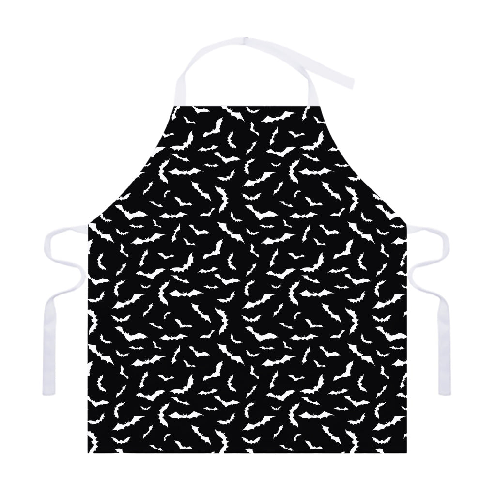 Black And White Halloween Bat Print Adjustable Apron