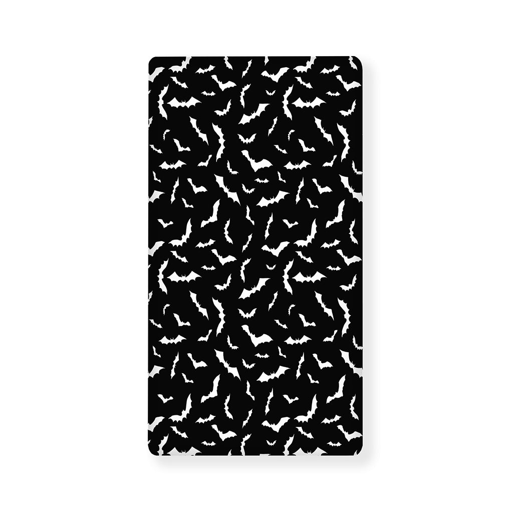 Black And White Halloween Bat Print Baby Crib Sheet