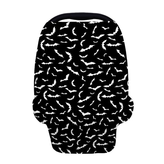 Black And White Halloween Bat Print Baby Seat Cover