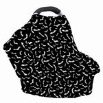 Black And White Halloween Bat Print Baby Seat Cover