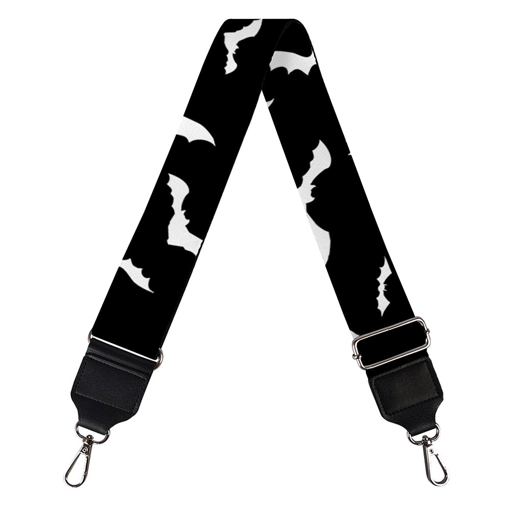 Black And White Halloween Bat Print Bag Strap