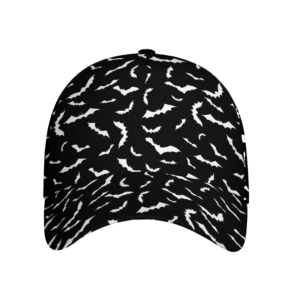 Black And White Halloween Bat Print Baseball Cap