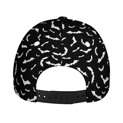 Black And White Halloween Bat Print Baseball Cap