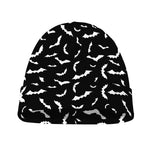 Black And White Halloween Bat Print Beanie