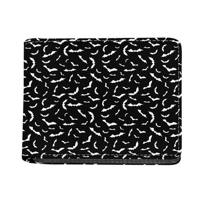 Black And White Halloween Bat Print Bifold Wallet