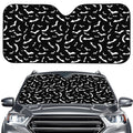 Black And White Halloween Bat Print Car Windshield Sun Shade
