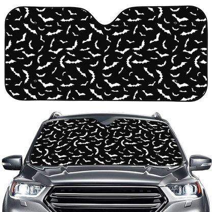 Black And White Halloween Bat Print Car Windshield Sun Shade