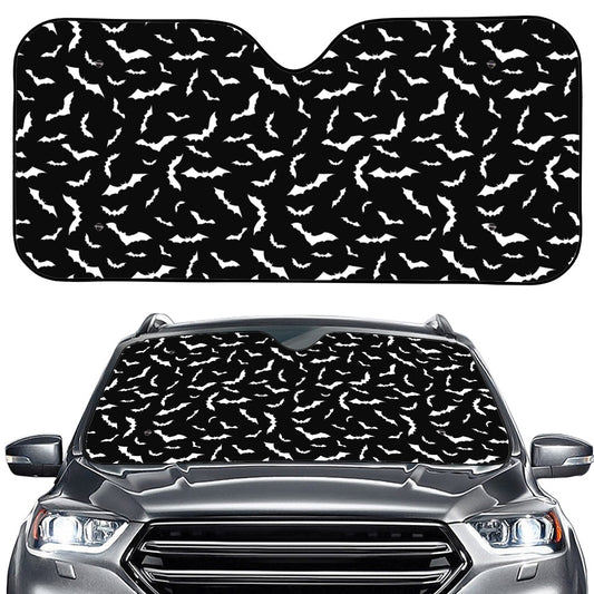 Black And White Halloween Bat Print Car Windshield Sun Shade
