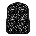 Black And White Halloween Bat Print Casual Backpack
