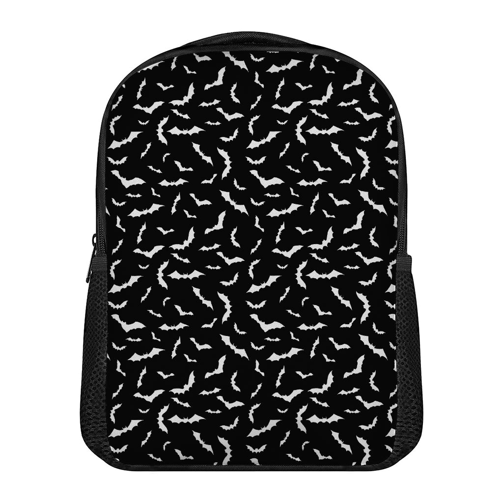 Black And White Halloween Bat Print Casual Backpack