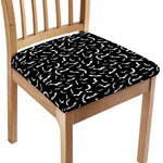 Black And White Halloween Bat Print Chair Cushion Cover