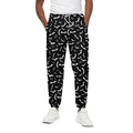 Black And White Halloween Bat Print Cotton Sweatpants