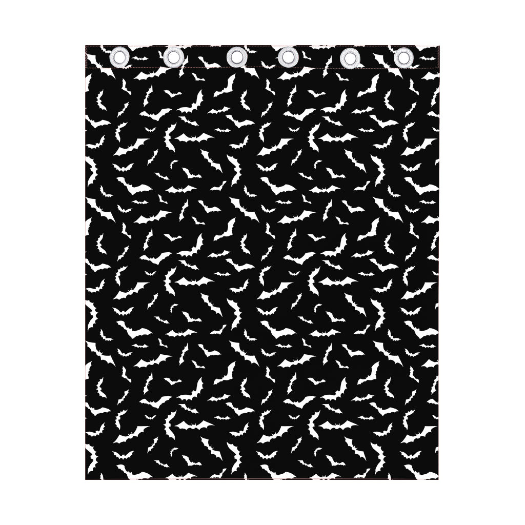 Black And White Halloween Bat Print Curtain
