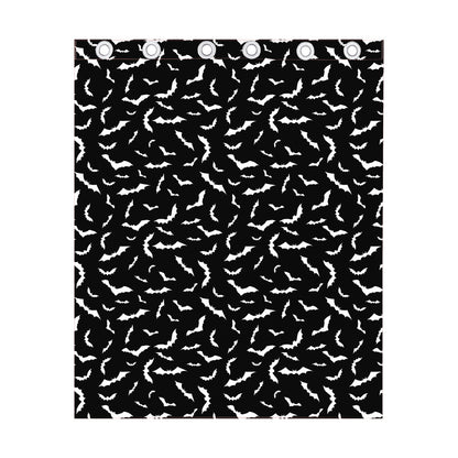 Black And White Halloween Bat Print Curtain