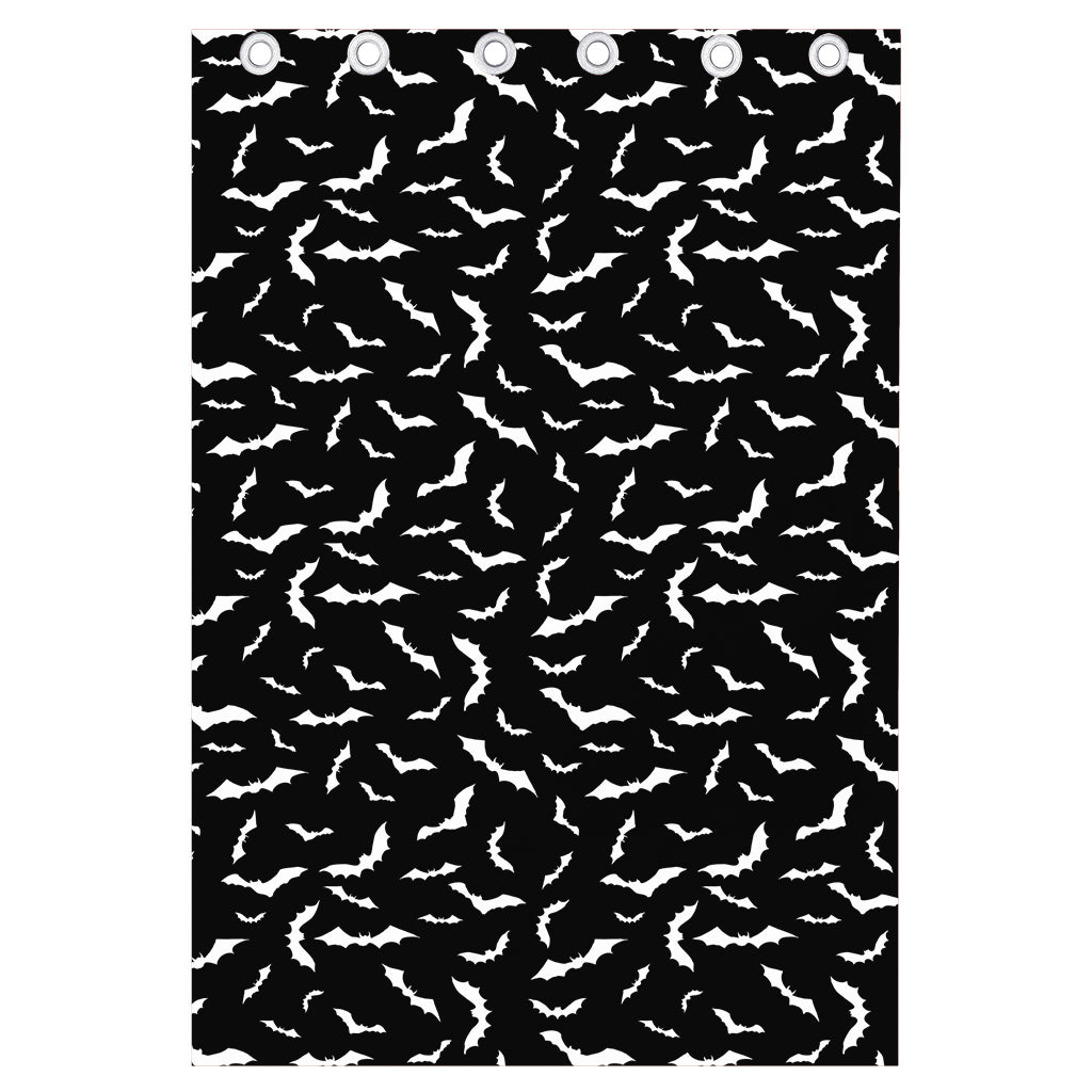 Black And White Halloween Bat Print Curtain